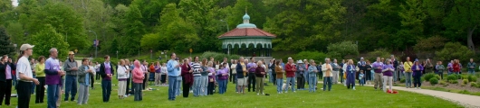 Students doing Qigong in Eden Park